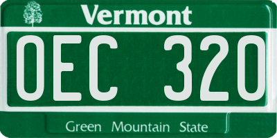 VT license plate OEC320
