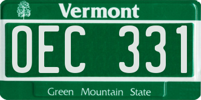 VT license plate OEC331