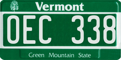 VT license plate OEC338