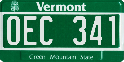 VT license plate OEC341
