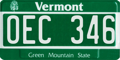 VT license plate OEC346