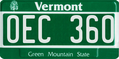 VT license plate OEC360