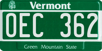 VT license plate OEC362
