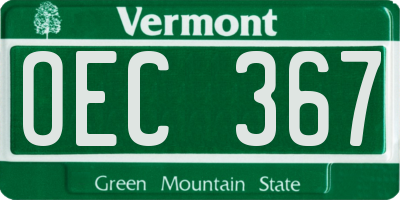 VT license plate OEC367