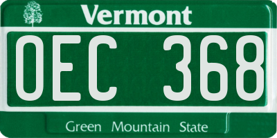 VT license plate OEC368