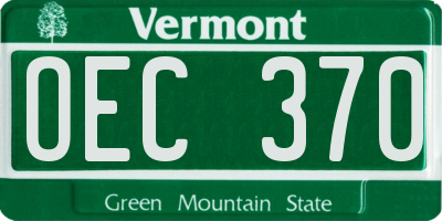 VT license plate OEC370