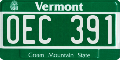 VT license plate OEC391