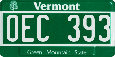 VT license plate OEC393