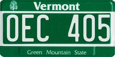 VT license plate OEC405