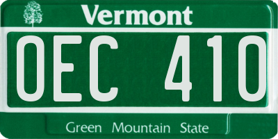 VT license plate OEC410