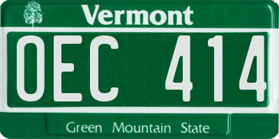 VT license plate OEC414