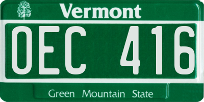 VT license plate OEC416