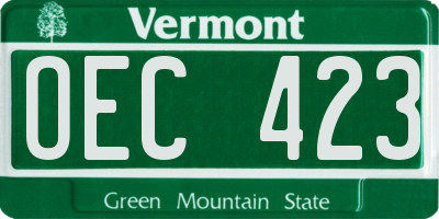 VT license plate OEC423