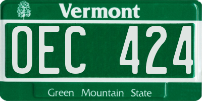 VT license plate OEC424