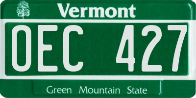 VT license plate OEC427