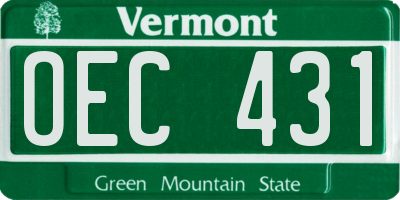 VT license plate OEC431