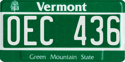 VT license plate OEC436