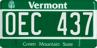 VT license plate OEC437