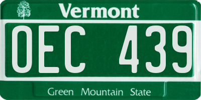 VT license plate OEC439