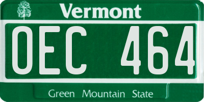 VT license plate OEC464