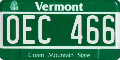 VT license plate OEC466