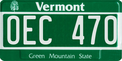 VT license plate OEC470