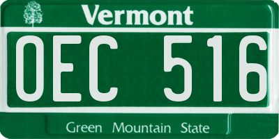 VT license plate OEC516