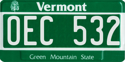 VT license plate OEC532