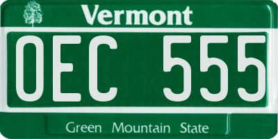 VT license plate OEC555