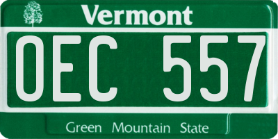 VT license plate OEC557