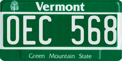 VT license plate OEC568