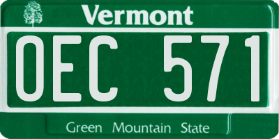 VT license plate OEC571