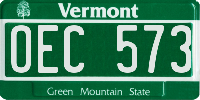 VT license plate OEC573
