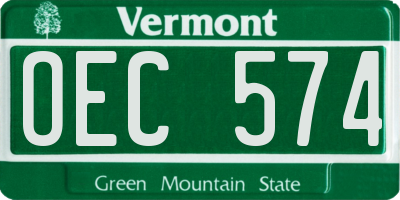 VT license plate OEC574