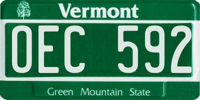 VT license plate OEC592