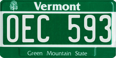 VT license plate OEC593