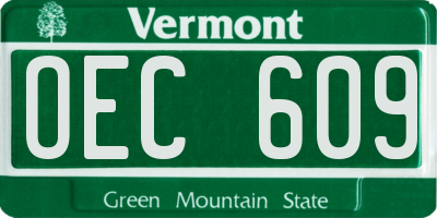 VT license plate OEC609