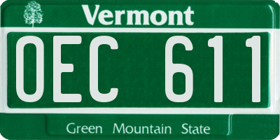 VT license plate OEC611