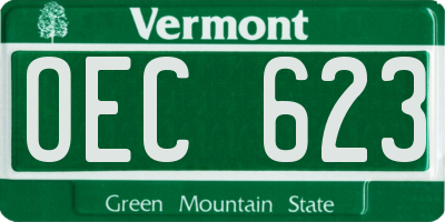 VT license plate OEC623