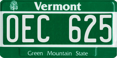VT license plate OEC625