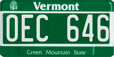 VT license plate OEC646
