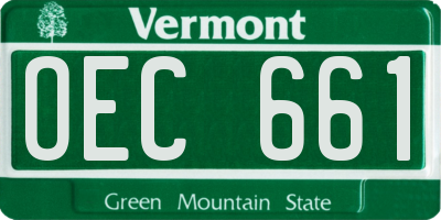 VT license plate OEC661
