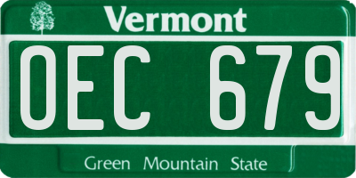 VT license plate OEC679