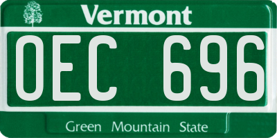 VT license plate OEC696