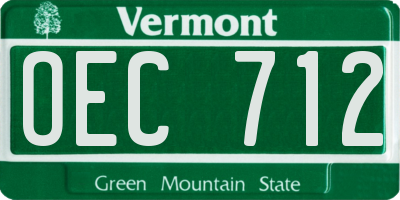 VT license plate OEC712