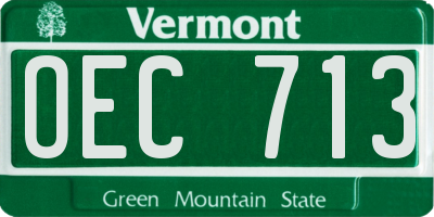 VT license plate OEC713