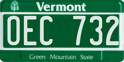 VT license plate OEC732