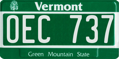 VT license plate OEC737