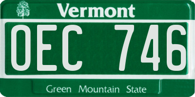 VT license plate OEC746