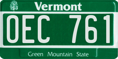 VT license plate OEC761
